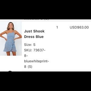 Blue one shoulder dress from hello molly